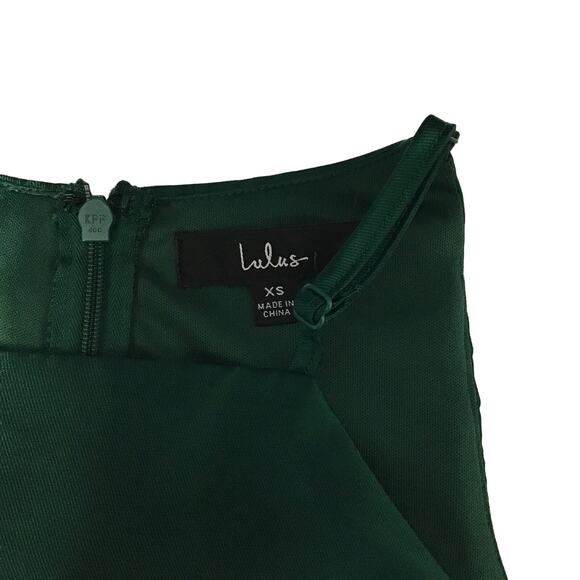 LULU'S XS Emerald Green Broadway Show High-Low Apron Neck Maxi Dress B103 - Picture 8 of 10